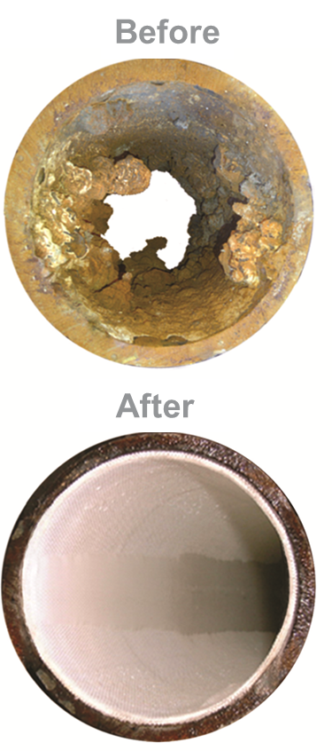 Lined Pipes Before and After